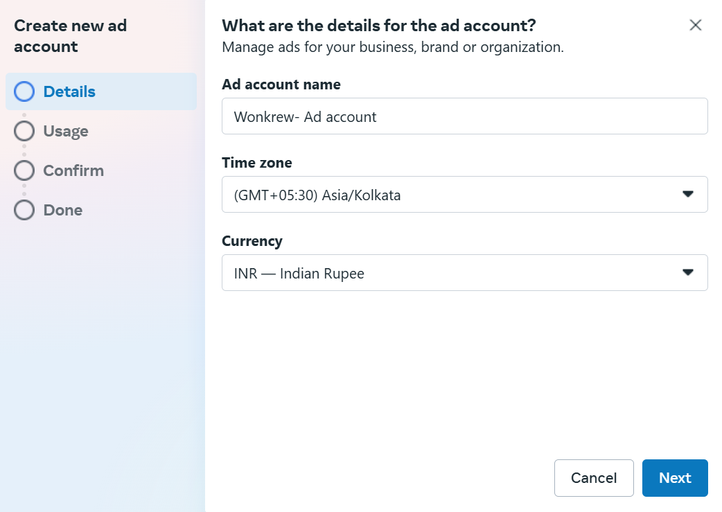 How to create or set up Facebook ads Manager account, a beginner guide by Wonkrew - the best advertising and marketing agency