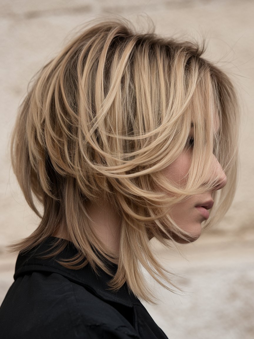 28. Uneven Inverted Bronde Bob