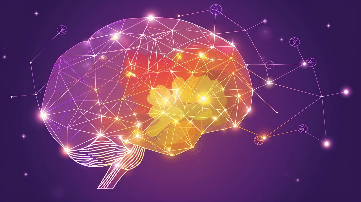 A brain with different graphs and shapes