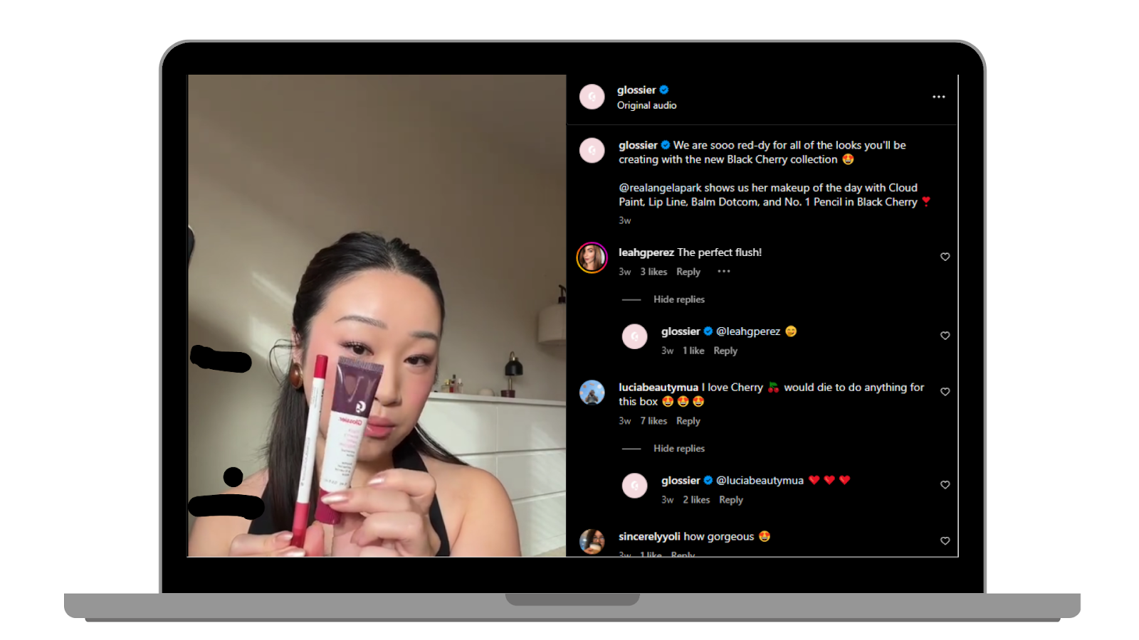  privacy-first social media marketing: Glossier
