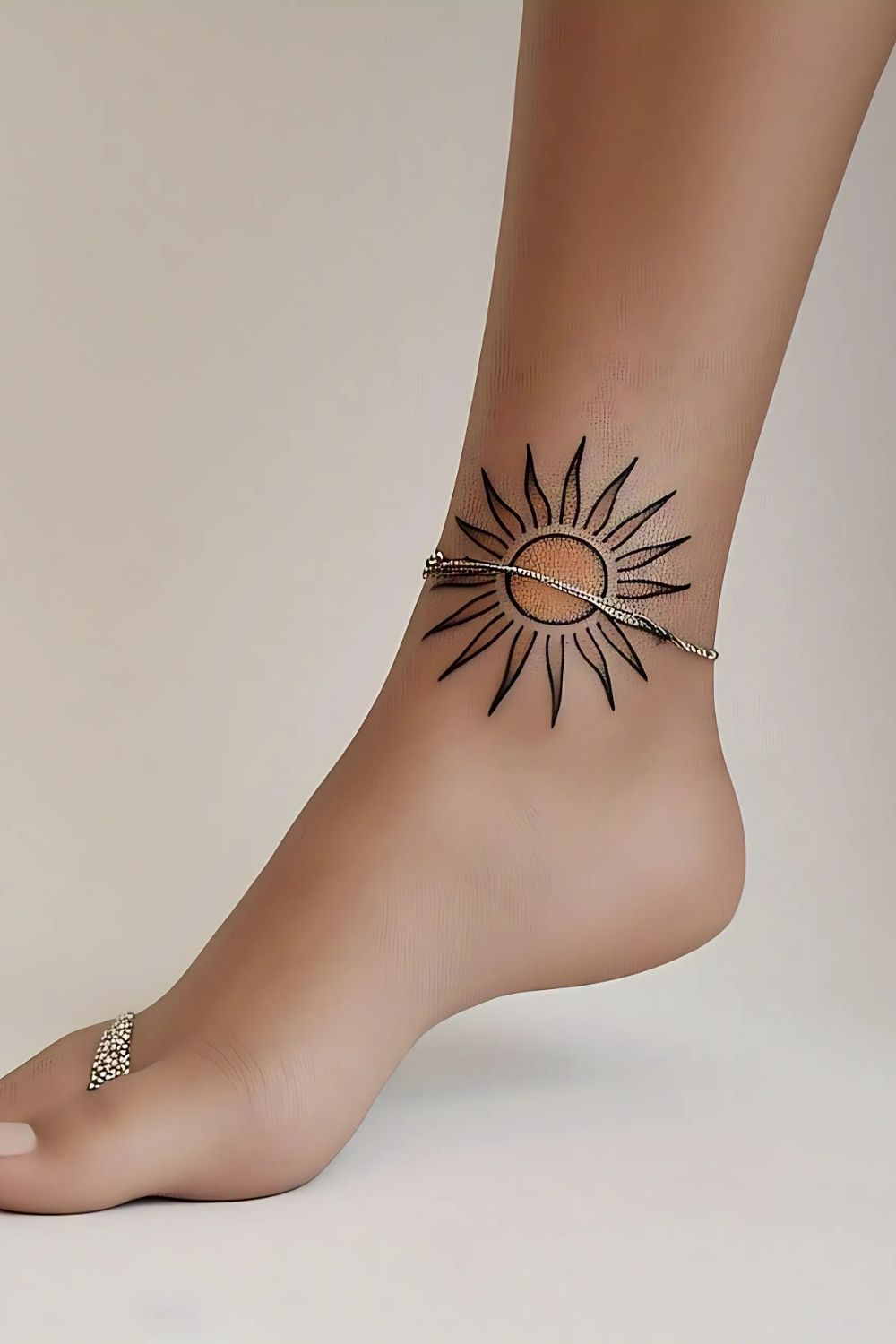 Sun Ankle Tattoo