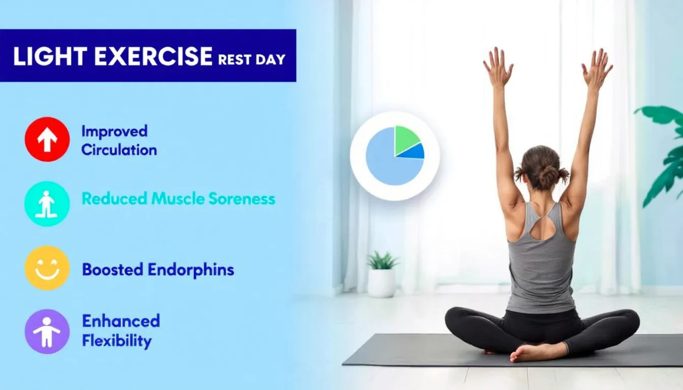 A person engaging in light exercise on a rest day to aid muscle recovery.