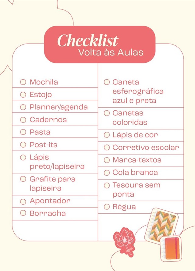 Lista de material escolar 7 ano