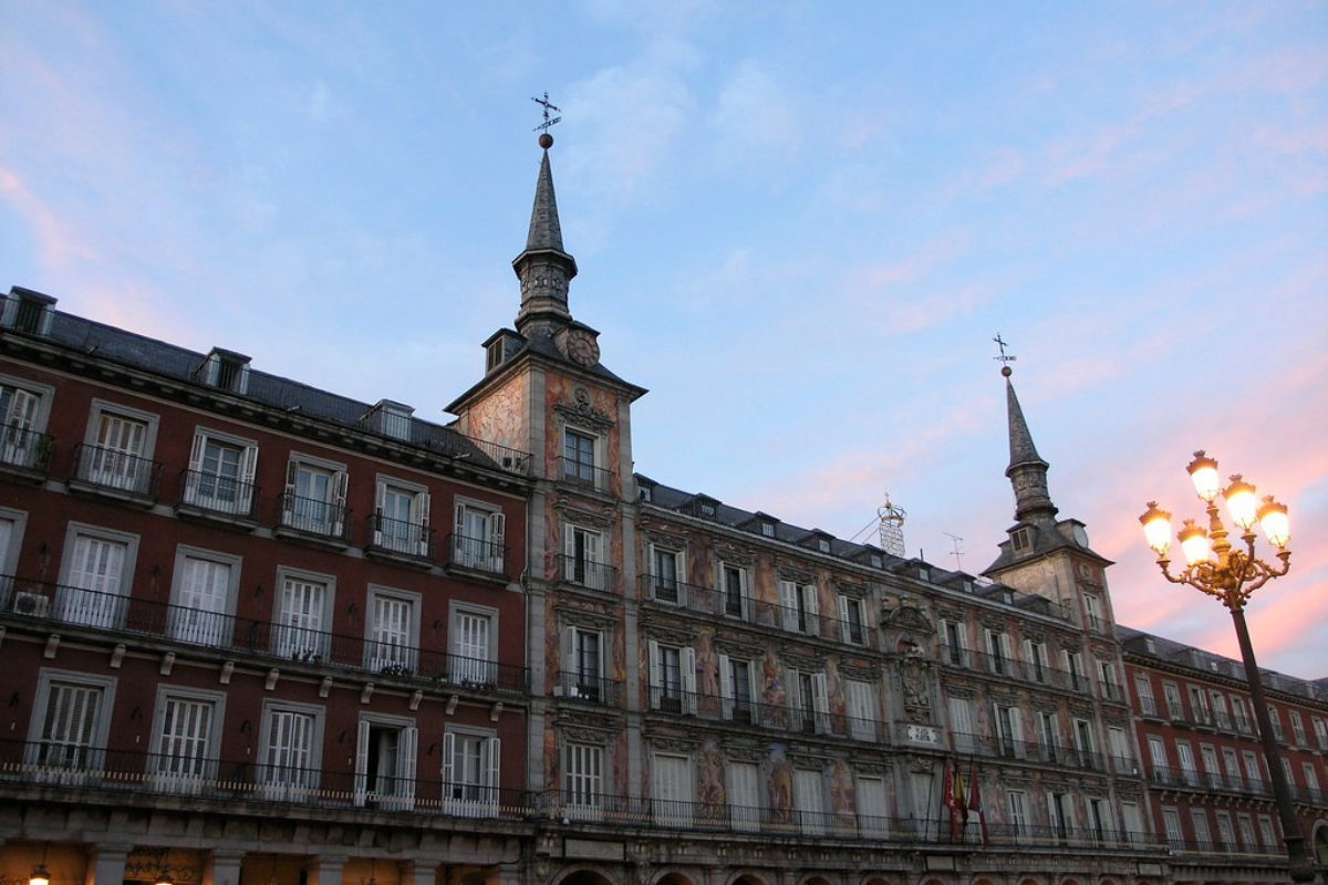 Old style building in brown and white colour 