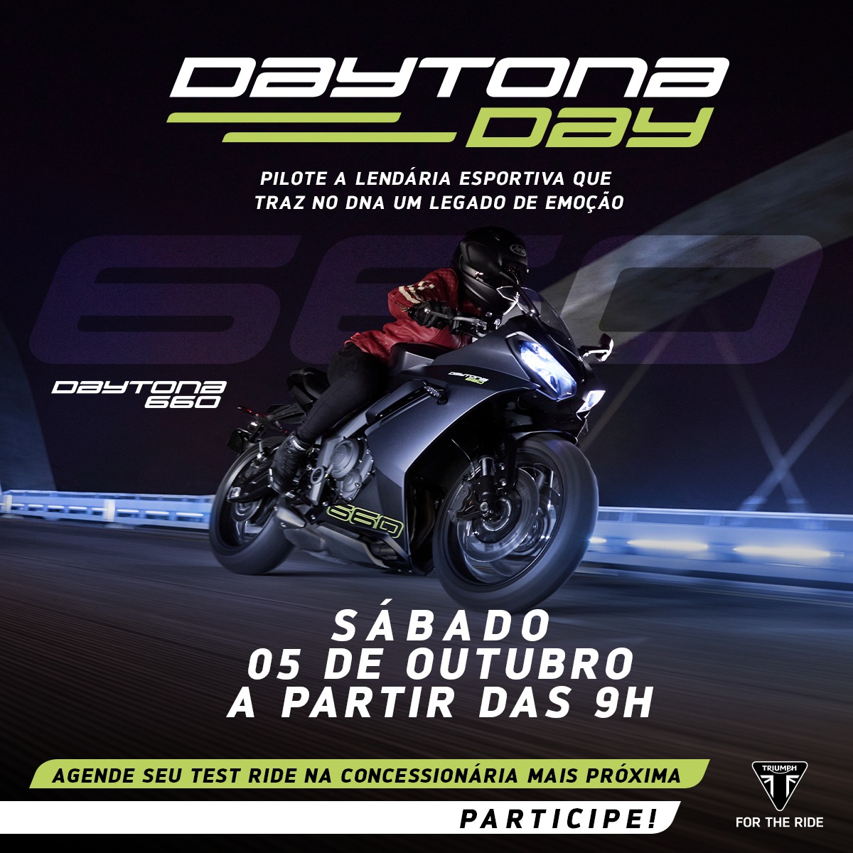 Triumph promove ação de lançamento nacional da esportiva Daytona 660 