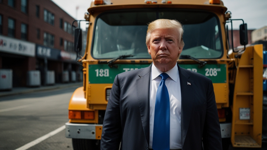 Trump in Garbage Truck Today