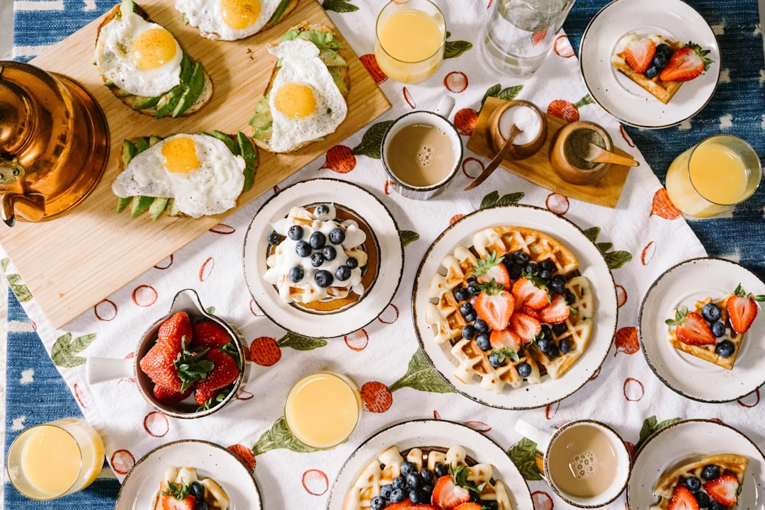 Woman with clock and healthy food