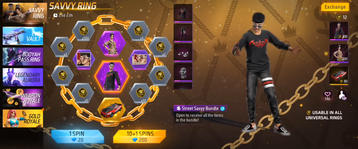 Free Fire’s Savvy Ring Event: How to Get the Street Savvy Bundle & Car Skin