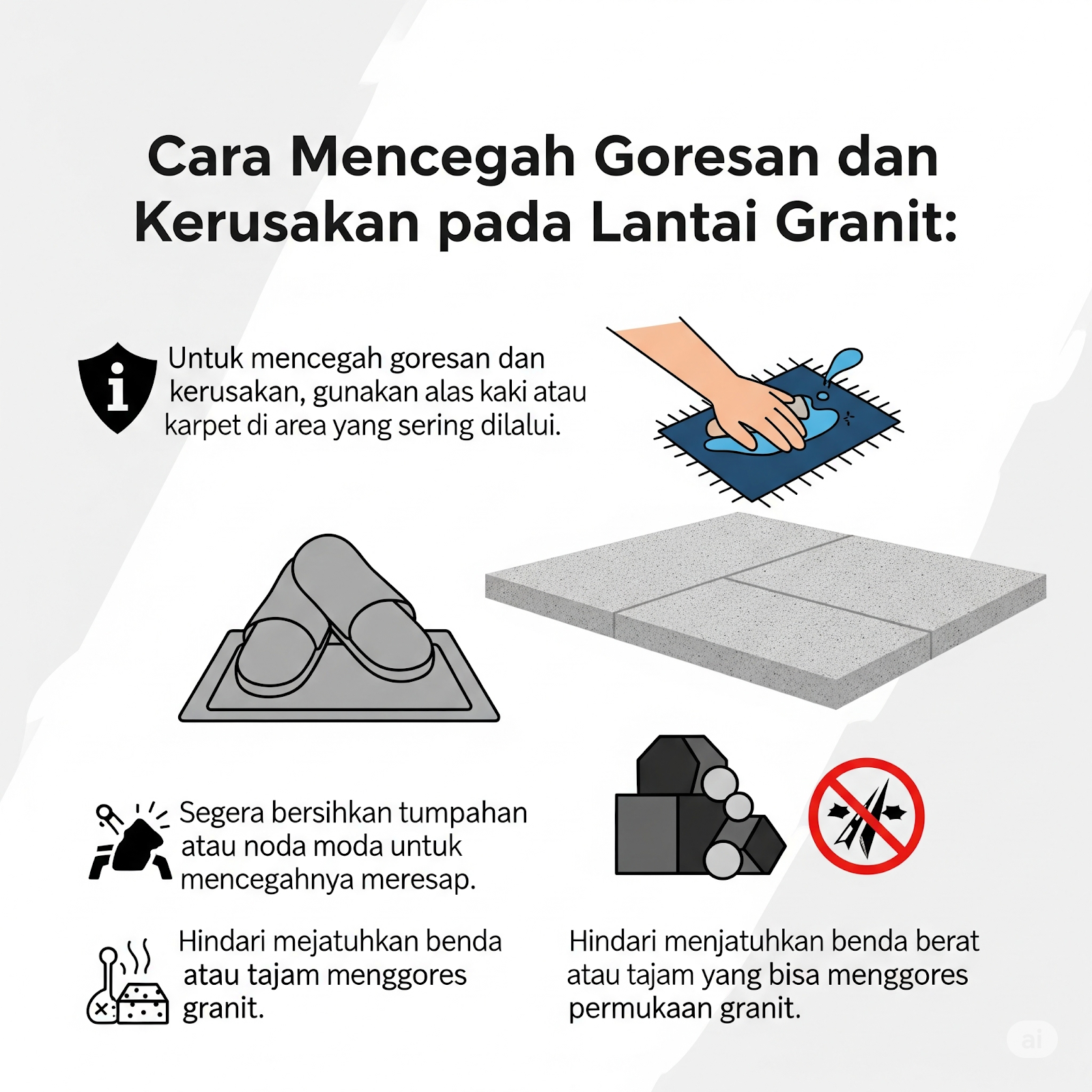 Cara Mencegah Goresan dan Kerusakan pada Lantai Granit