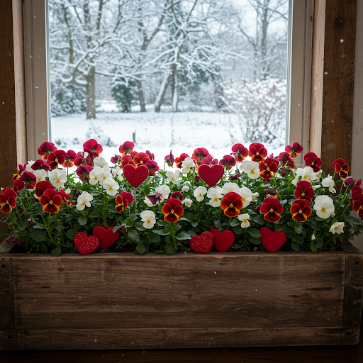 Valentine's Day Window Boxes with Crimson Charm