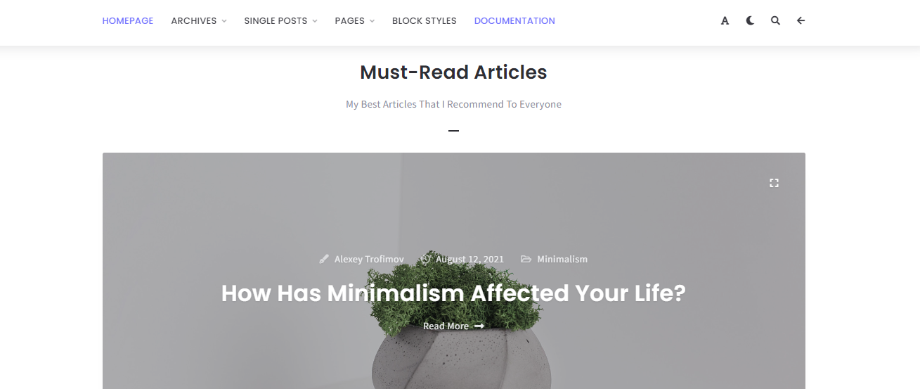 Orin minimalist blog template