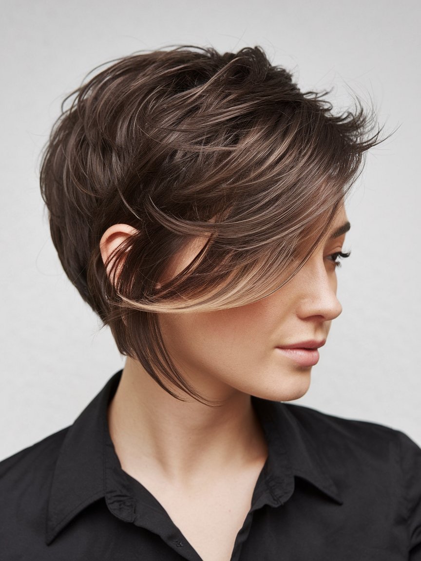 70. Side Swept Pixie Style