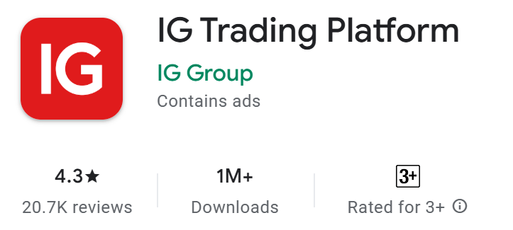 Forex trading APP - IG in Google Play