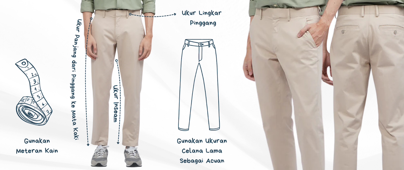 Slim Fit Basic Long Pants Khaki.
