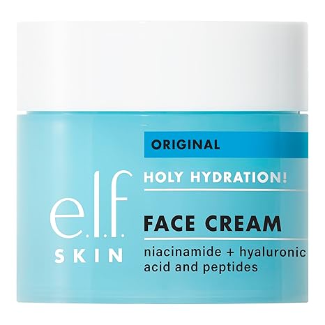 E.L.F. SKIN Holy Hydration! Face Cream in a compact jar, cruelty-free and vegan, featuring Hyaluronic Acid and Niacinamide for deep hydration and radiant skin.