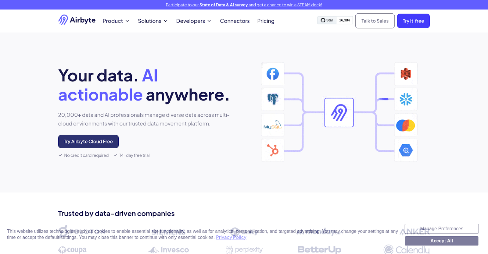 Airbyte Homepage