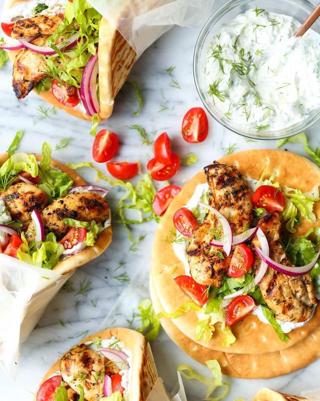 Greek chicken gyros 