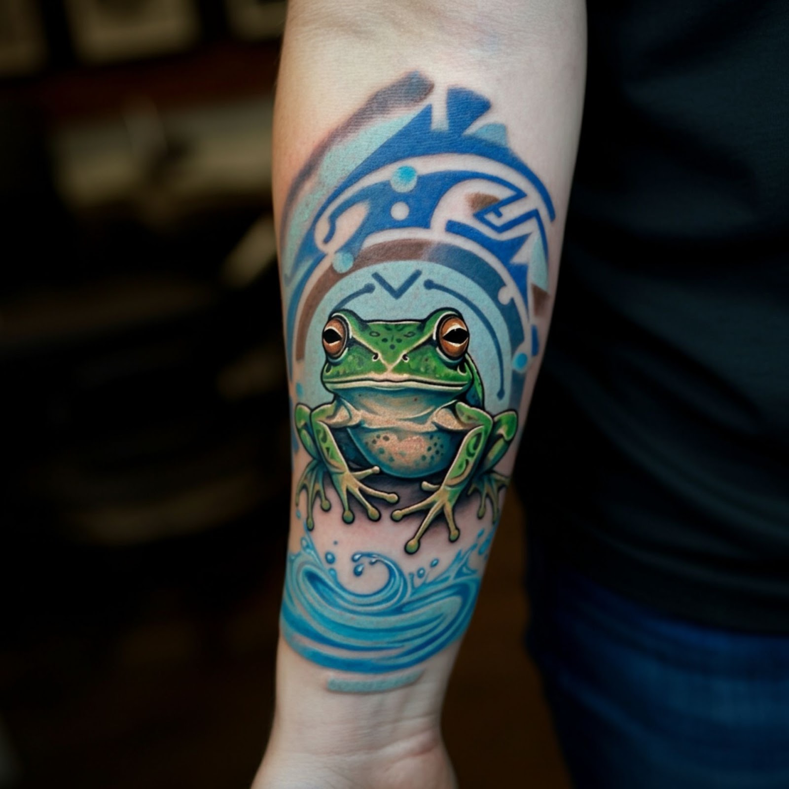 Native American traditions Frog Tattoo