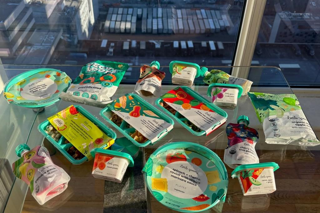 A group of food containers on a table