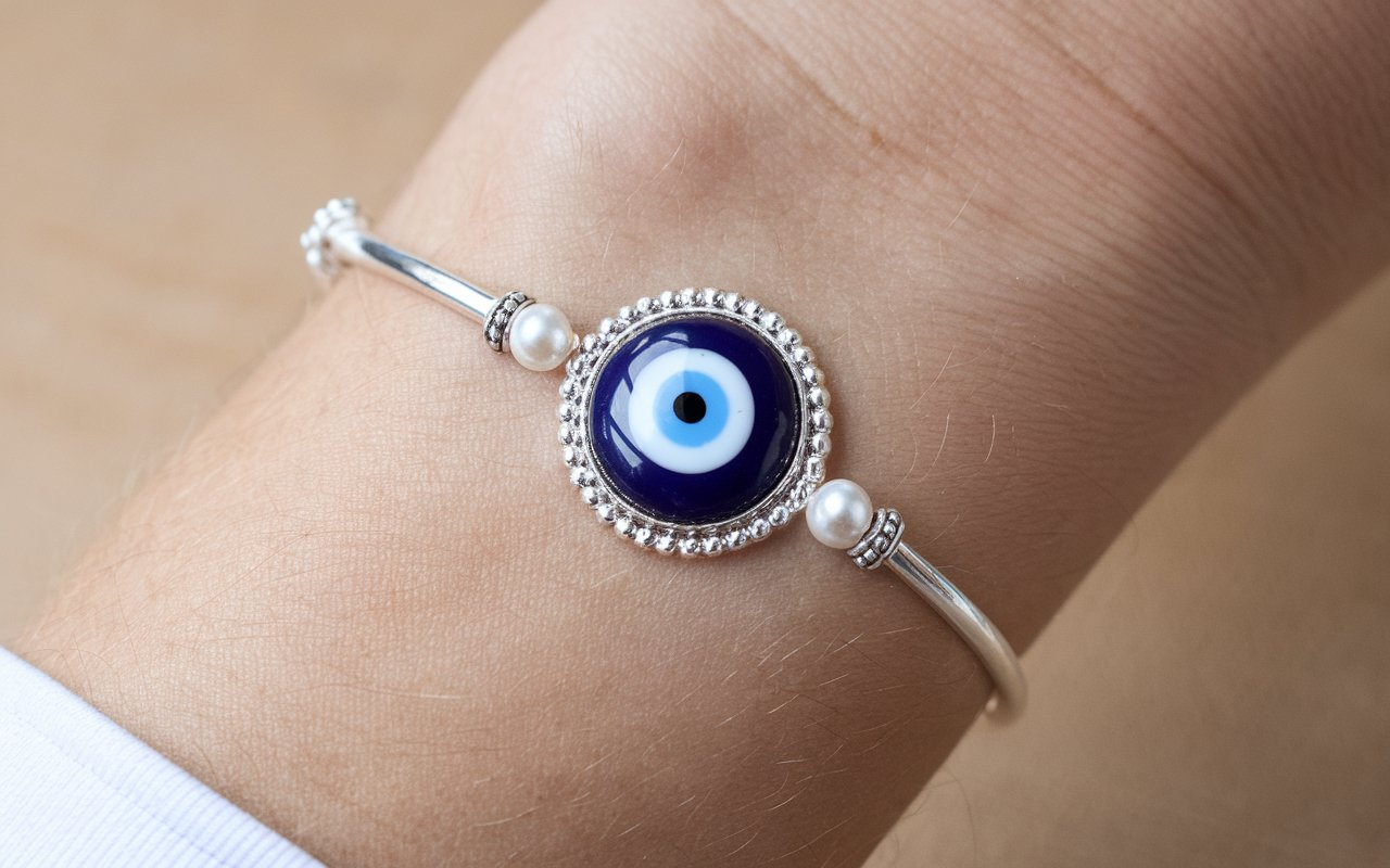 Evil Eye Bracelet Signed Lorna