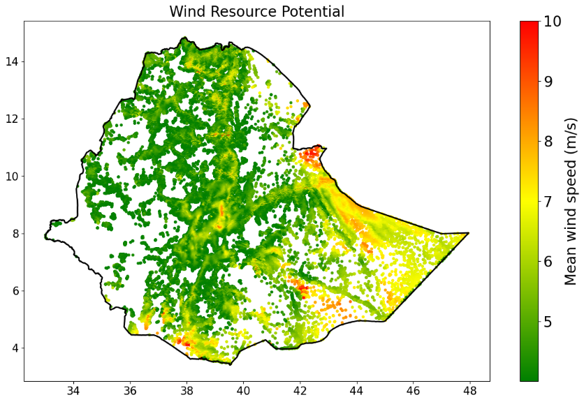 A map of a wind resource potential</p>
<p>Description automatically generated