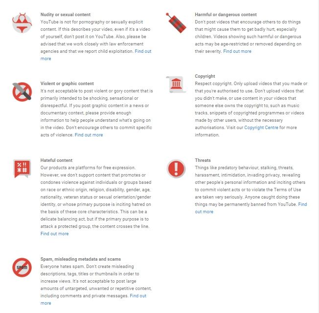YouTube Policies