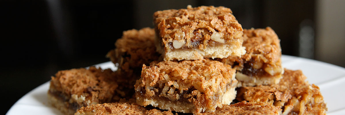 Coconut walnut squares