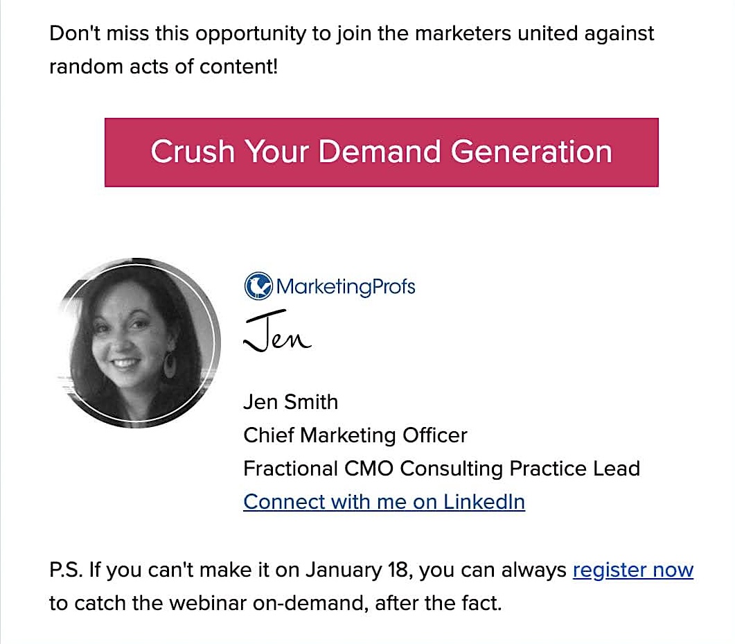 Marketing Profs and Email Sign off