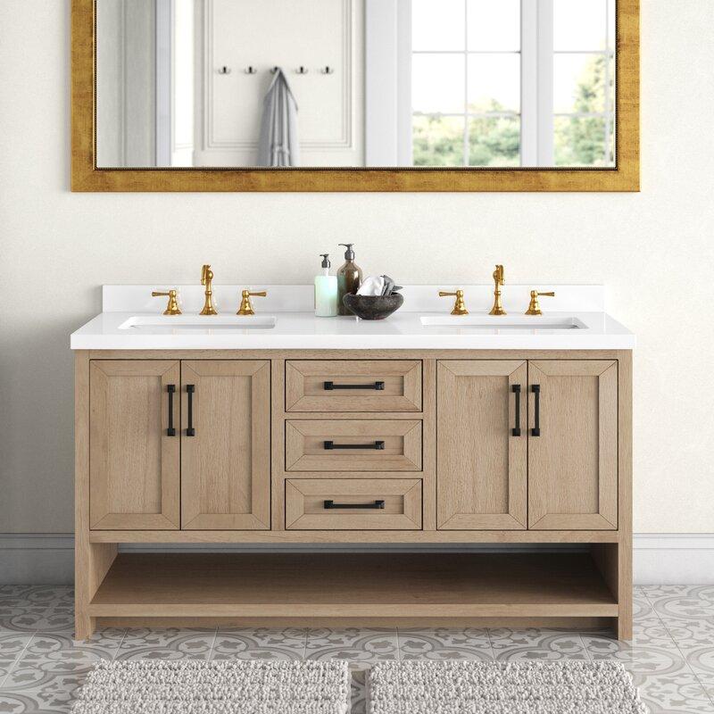 Lark Manor Wellsville 55" Double Bathroom Vanity Set & Reviews | Wayfair