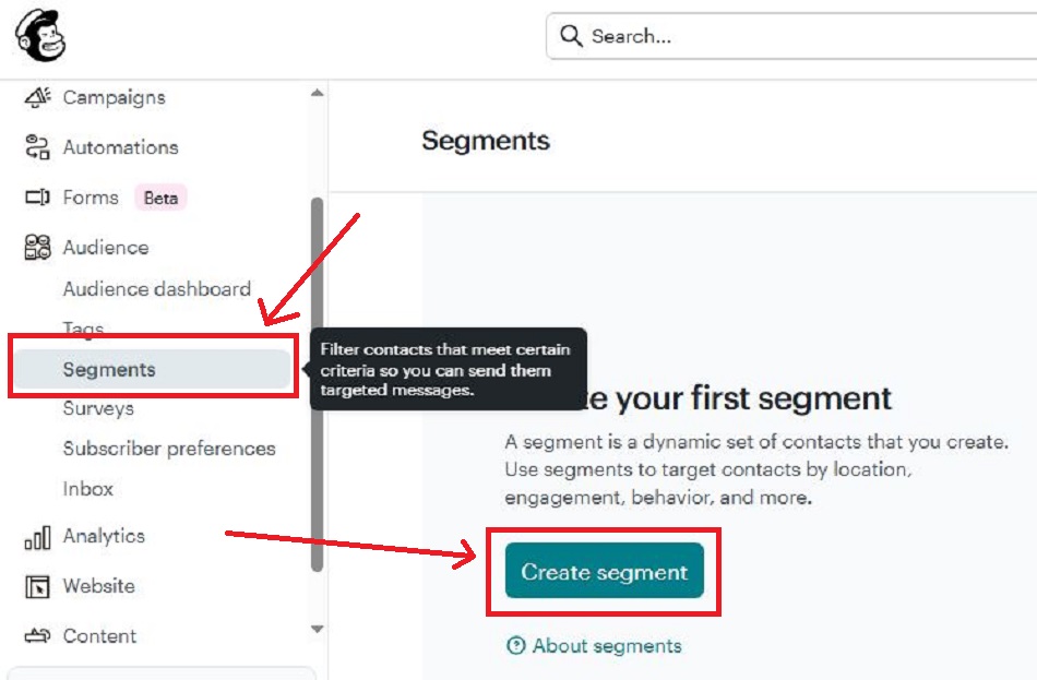 How to create email segments in Mailchimp