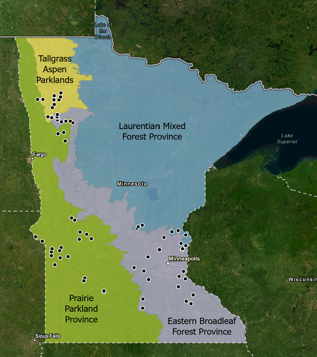 Figure 1. Map of right-of-way sites surveyed in 2024.