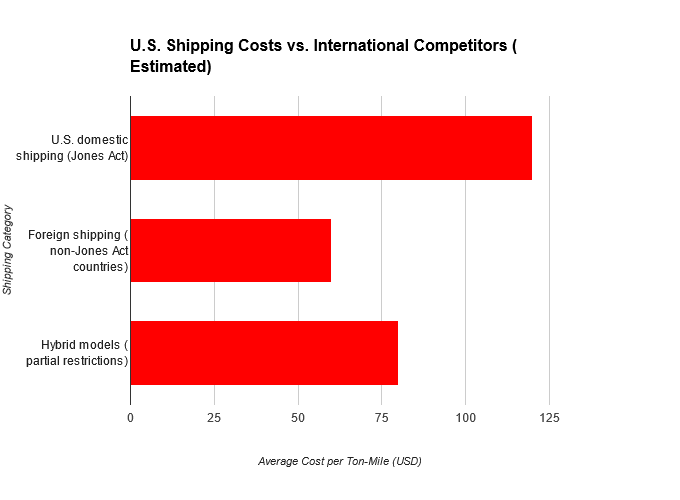 Chart: U.S. Shipping Costs vs. International Competitors