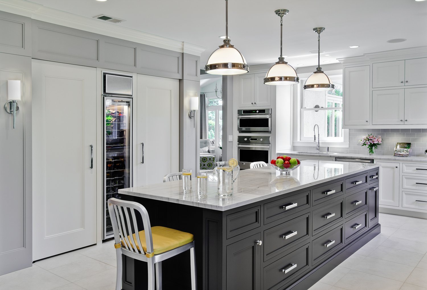 black and white kitchen