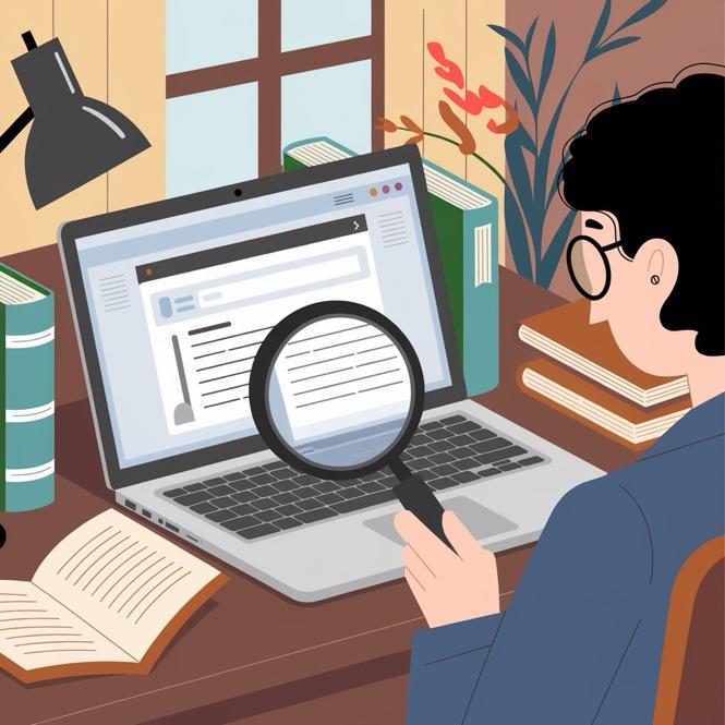A person looking at a computer  Description automatically generated