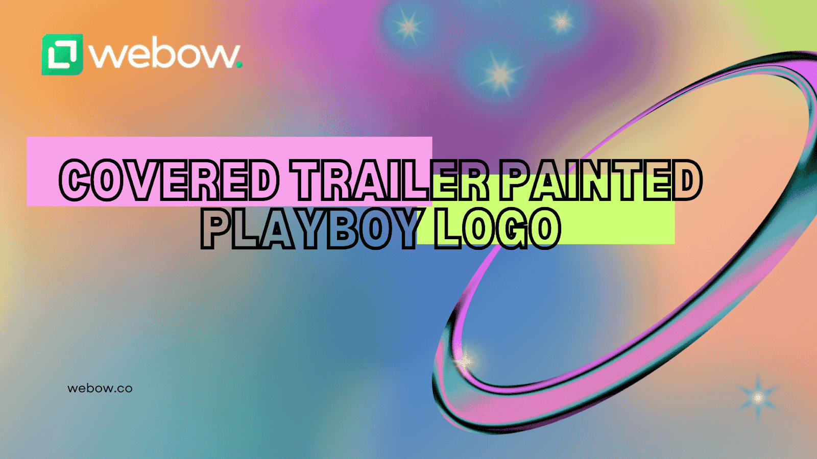 Covered trailer painted playboy logo