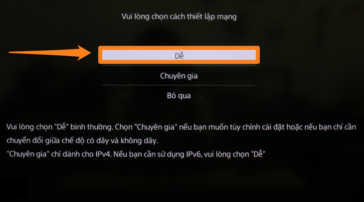 Chọn mục Dễ