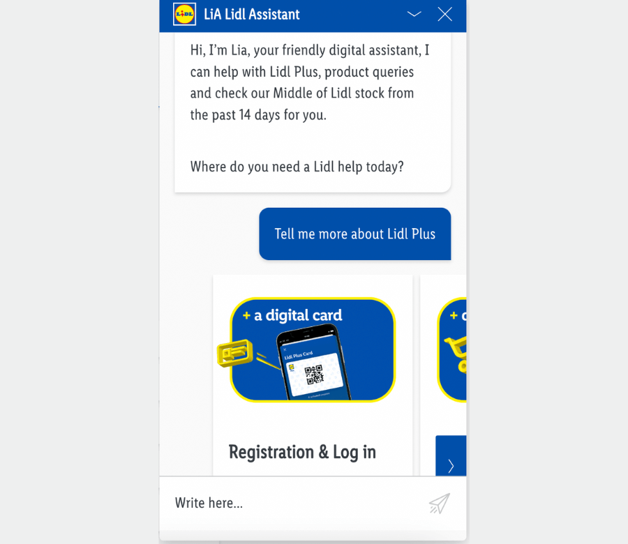 Lidl retail chatbot example