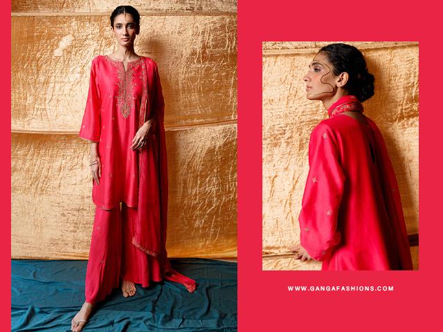 Rani Pink Chanderi Silk Festive Kurta Set.jpg