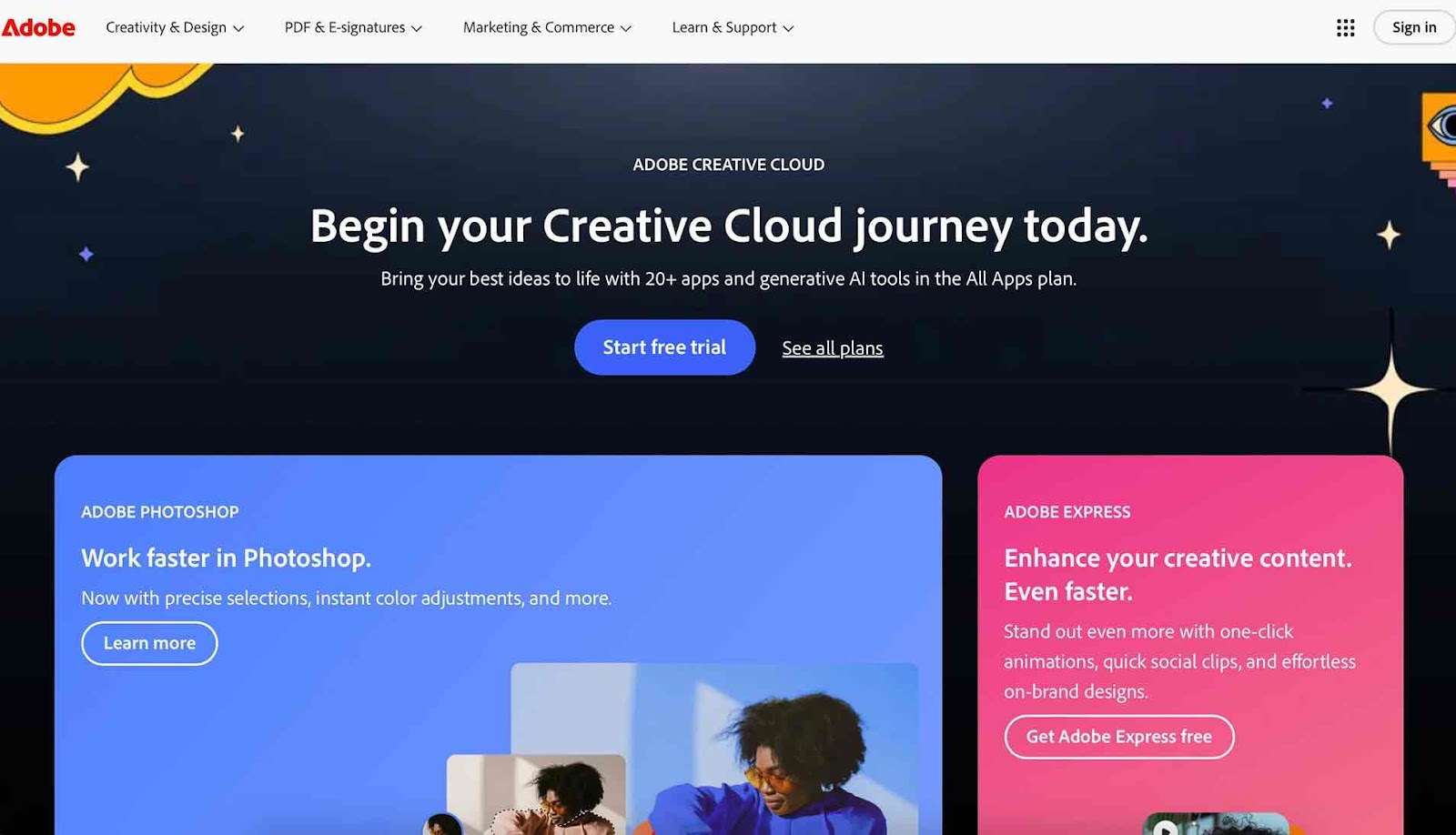 Adobe Homepage 