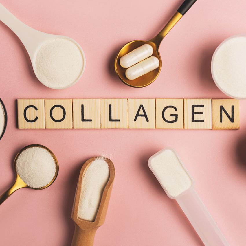 A close-up of collagen, a key protein in skin, bones, and connective tissues, essential for body structure and elasticity.