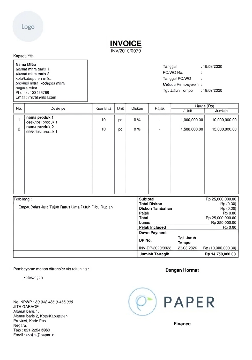 Invoice penagihan