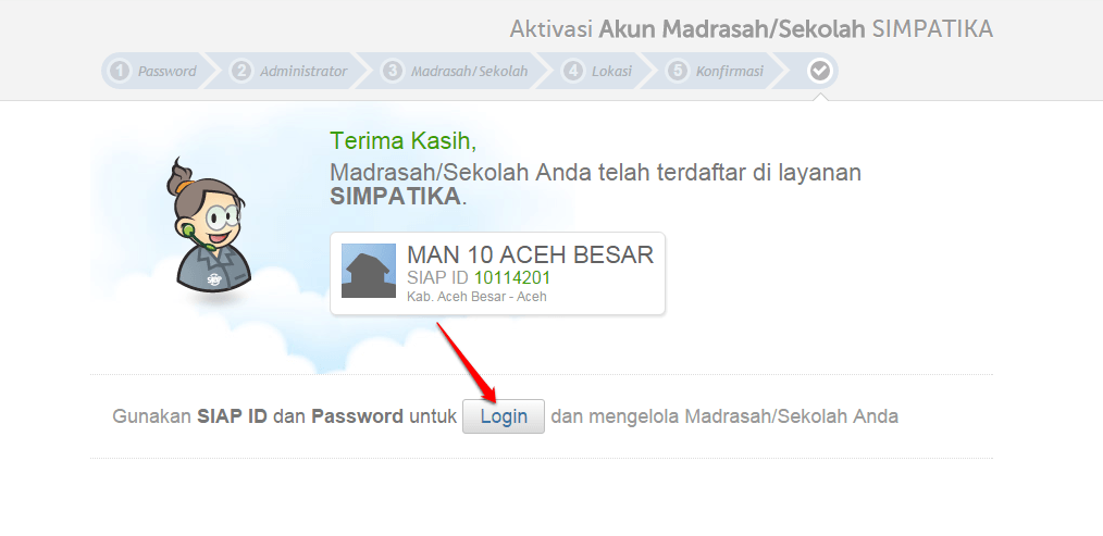 sukses aktivasi dan login