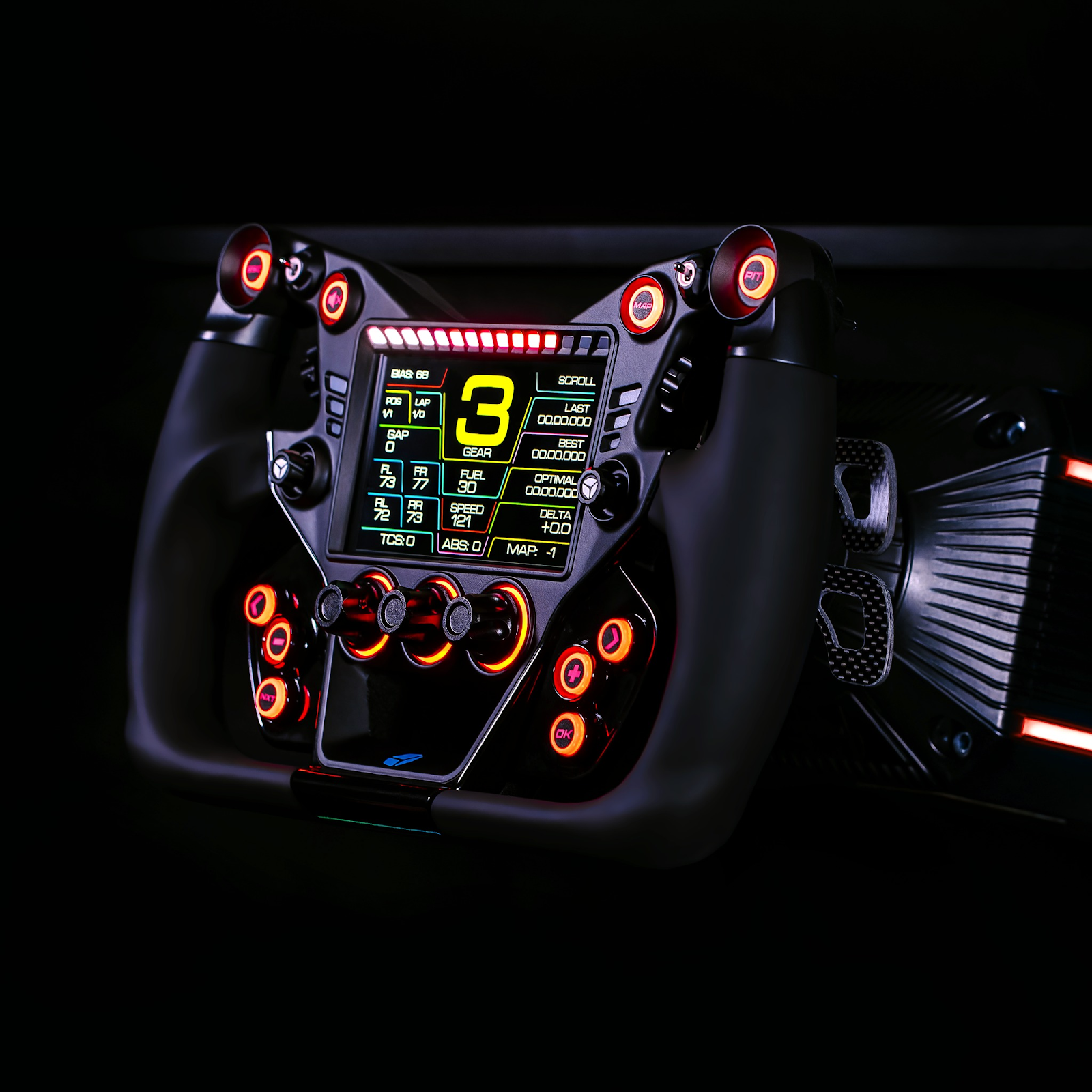 Loads of steering wheels to try at the sim racing academy