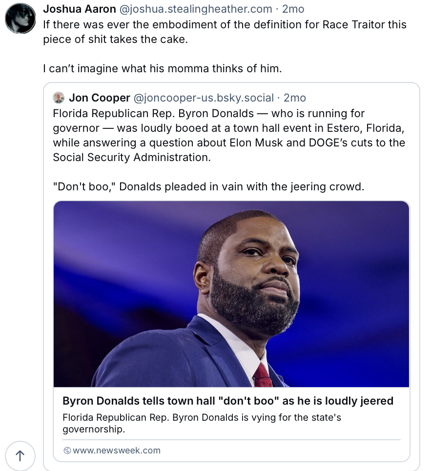 Feinstein uses racial slur against Congressman Byron Donalds for supporting Trump.