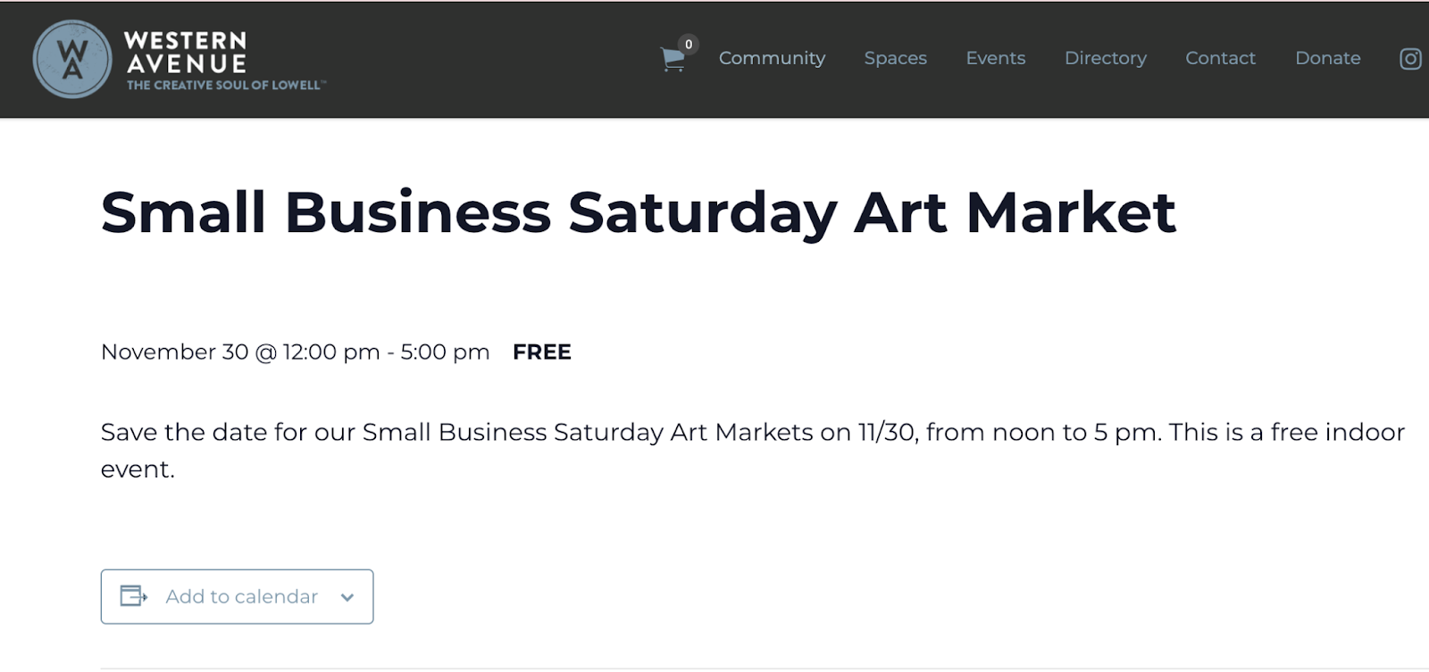 Small business saturday art market