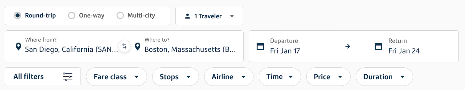 flight filters on capital one