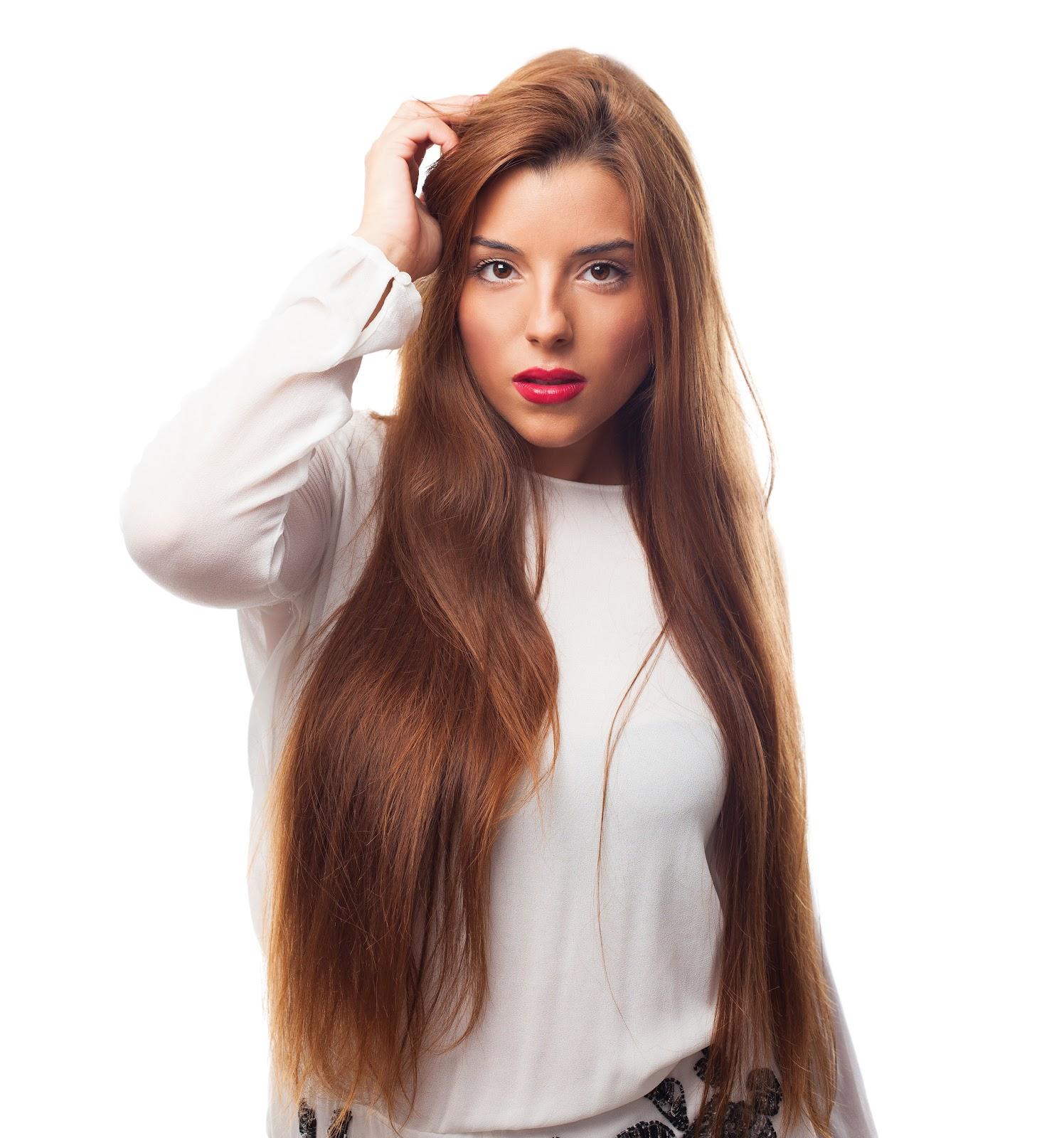 Woman with hair extensions