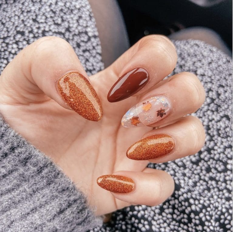 Orange with Glitter Accent