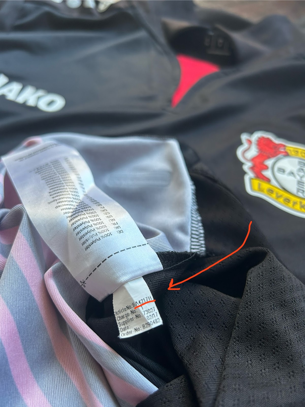 How to check Jako shirt authenticity (code)