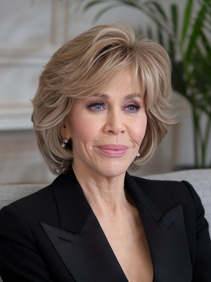 64. Jane Fonda: The Classic Layered Bob